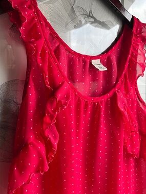 Old Navy Sheer Sleeveless Polka Dotted Shirt, Size XS